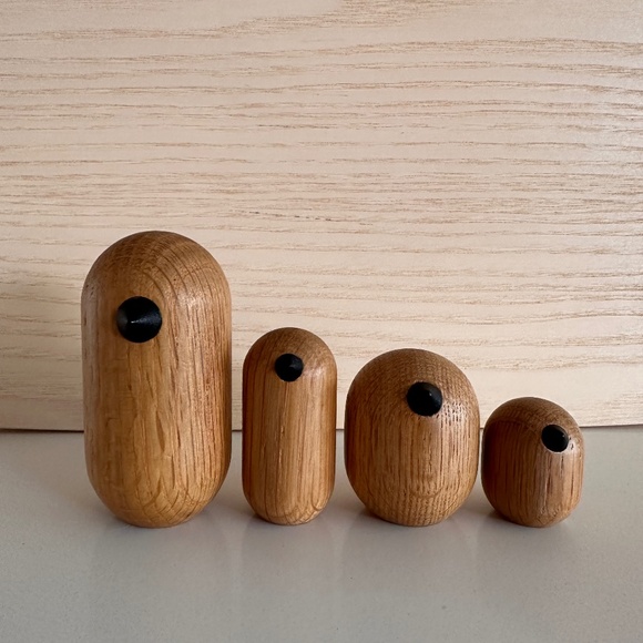 Normann Copenhagen Oak Little  Bird Set of 4 Minimalist Home Decor Danish Modern - Picture 2 of 6